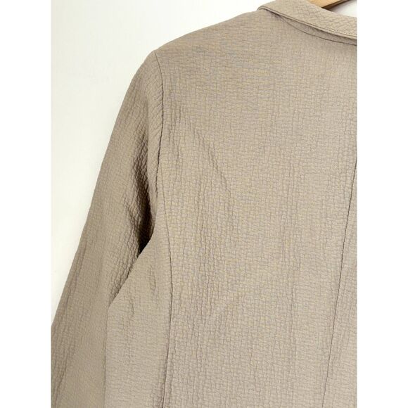 Eileen Fisher Blazer Jacket Size Medium pockets Neutral Minimalist Cotton N34 - Picture 11 of 15